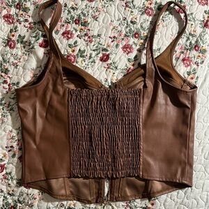 Brown leather top